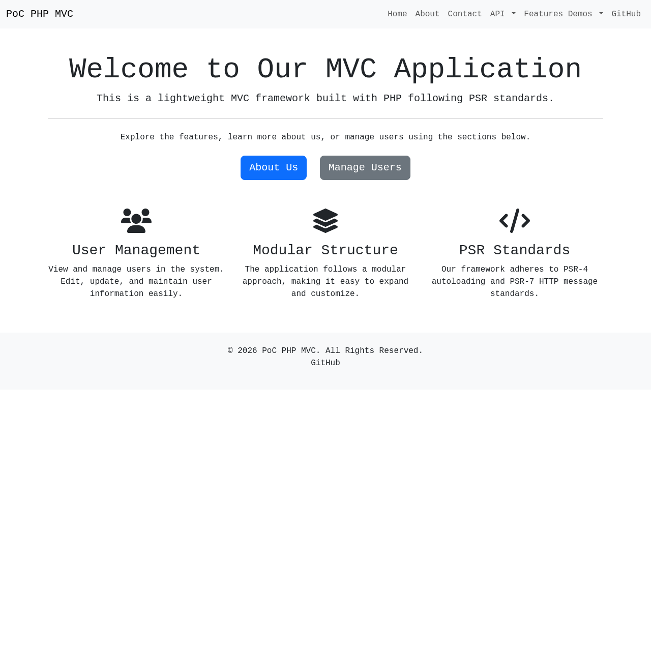 Poc Php Mvc screenshot